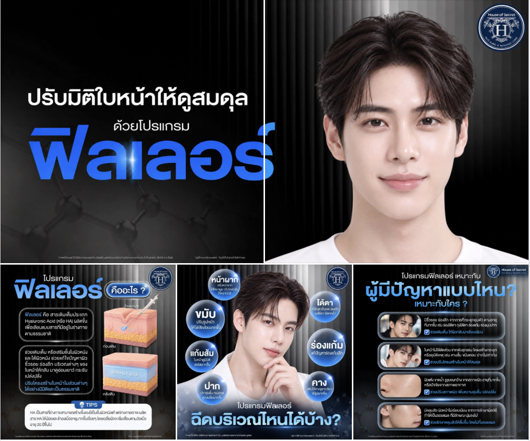 ปรับมิติใบหน้าให้ดูสมดุล เติมเต็มจุดที่ขาด ให้หน้าดูละมุนแบบมีมิติ  ด้วย โปรแกรมฟิลเลอร์ Hyaluronic Acid (HA)